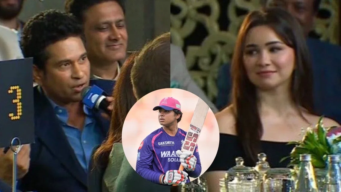 Sachin Tendulkar, Sara Tendulkar and Vaibhav Sooryavanshi [Source: AFP and X]