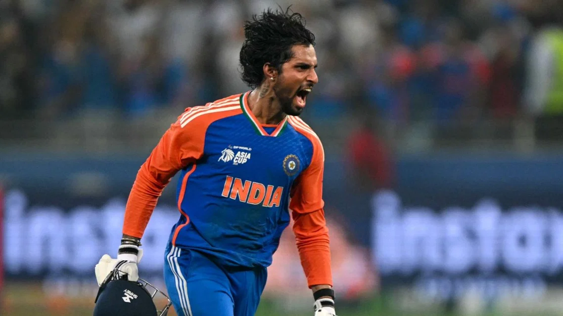 Tilak Varma in action for India [Source: AFP]