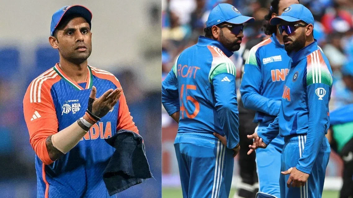 In frame: Suryakumar Yadav, Rohit Sharma & Virat Kohli (Source: AFP)