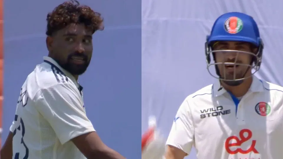 चंडीगढ़ टेस्ट में जारी है सिराज की अफ़ग़ान खिलाड़ियों के साथ आक्रामकता, गुरबाज़ आए निशाने पर