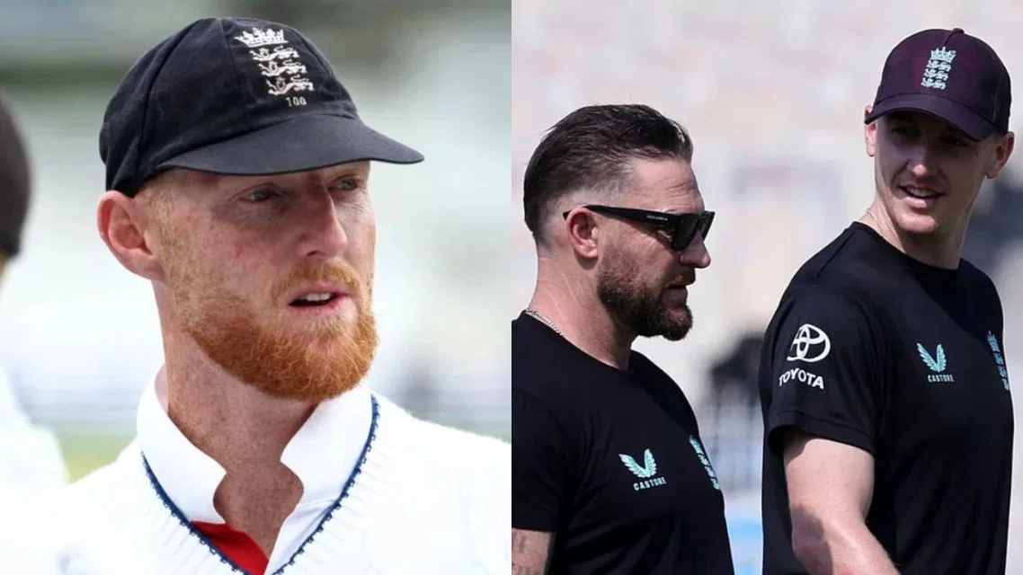 Ben Stokes, Brendon McCullum and Harry Brook [Source: AFP]