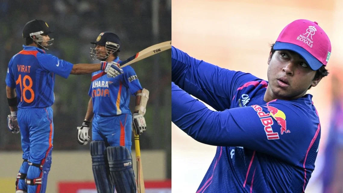 Vaibhav Sooryavanshi and Sachin Tendulkar - (Source: AFP)