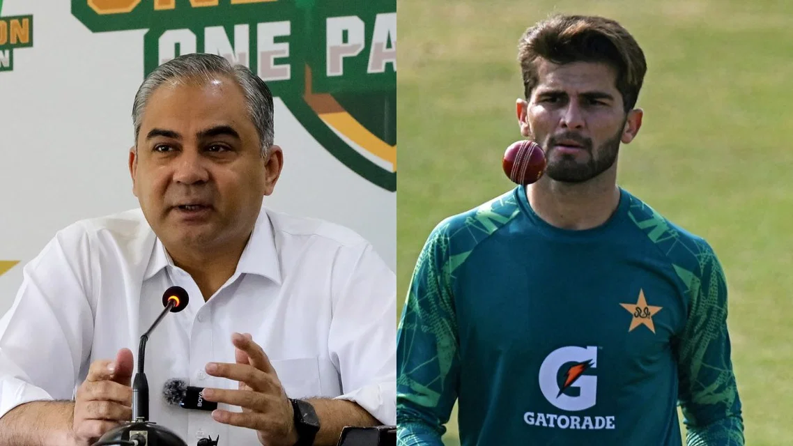 Mohsin Naqvi and Shaheen Afridi - (Source: AFP )