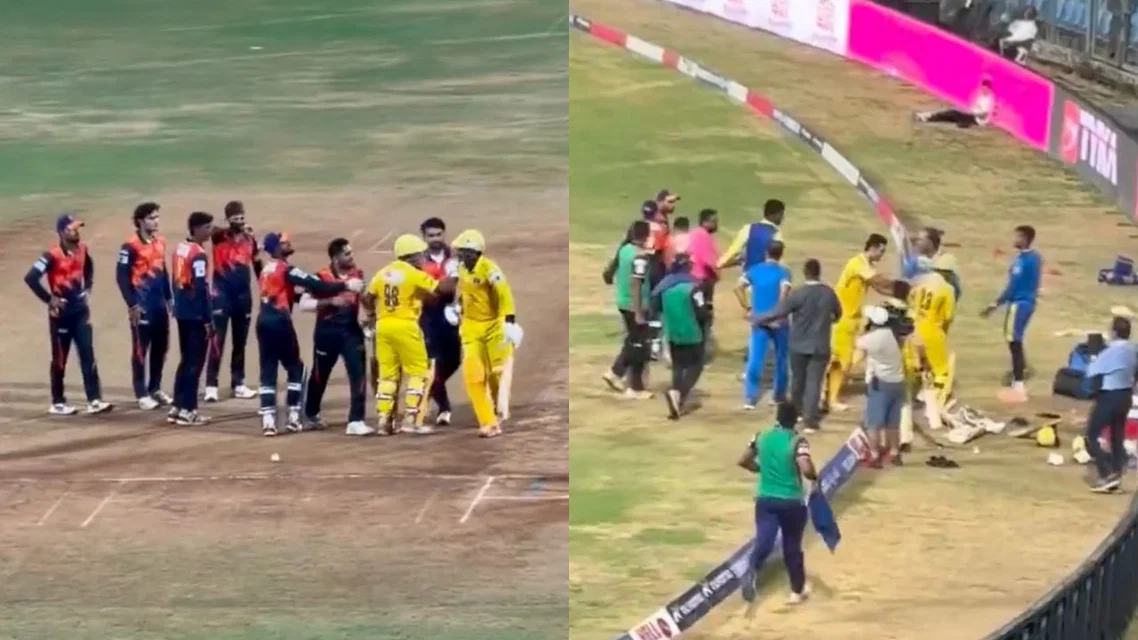 Mumbai T20 Final Fight. Image Credits: X