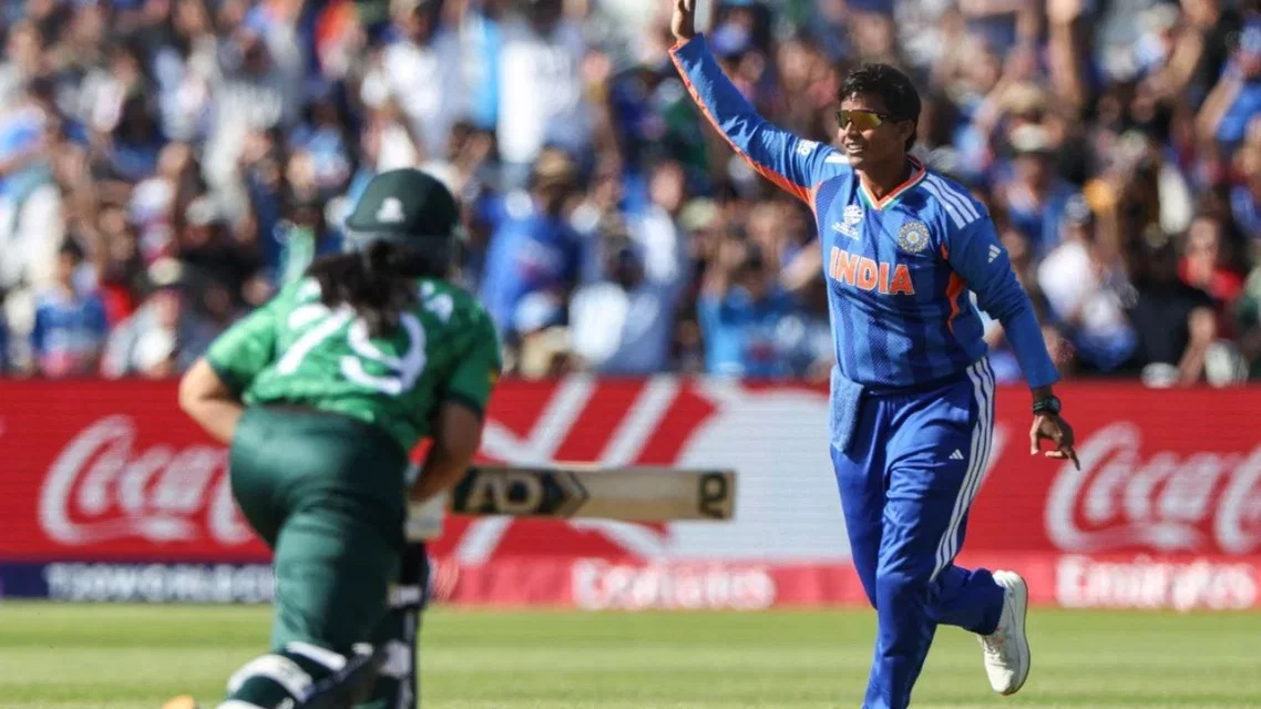 Deepti Sharma in action against Pakistan Women [Source: AFP]