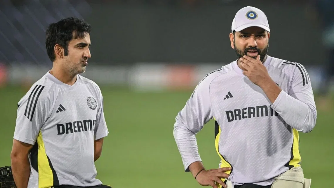 Rohit Sharma with Gautam Gambhir[Source: AFP]