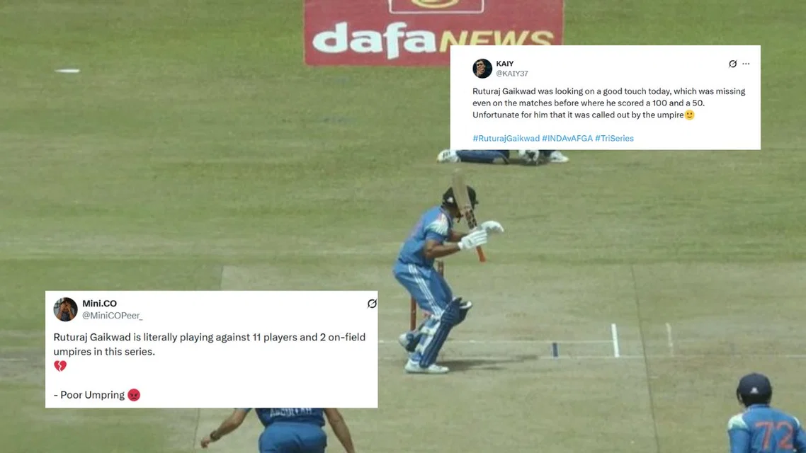 Fans showcase frustration on Gaikwad's dismissal (Source: @Crick_buttowski/x.com)