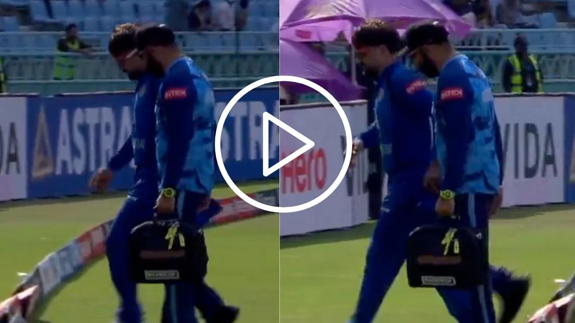 Rashid Khan walks off during 2nd ODI [Source: Screengrab/JioHotstar]
