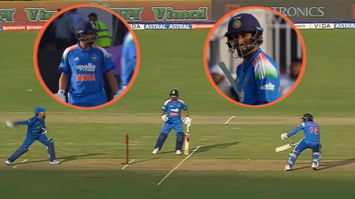 Kuldeep Yadav and Prince Yadav collide at the crease [Source: X and Screengrab]