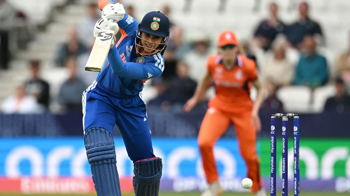 Smriti Mandhana in IND-W vs NED-W (Source: AFP)