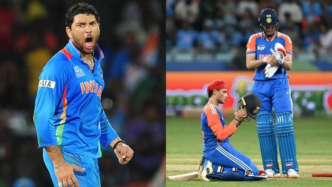 Yuvraj Singh, Shubman Gill, and Abhishek Sharma (Source: AFP)