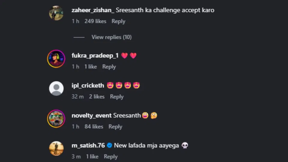 Users commenting under Harbhajan's post [Source: Screengrab]