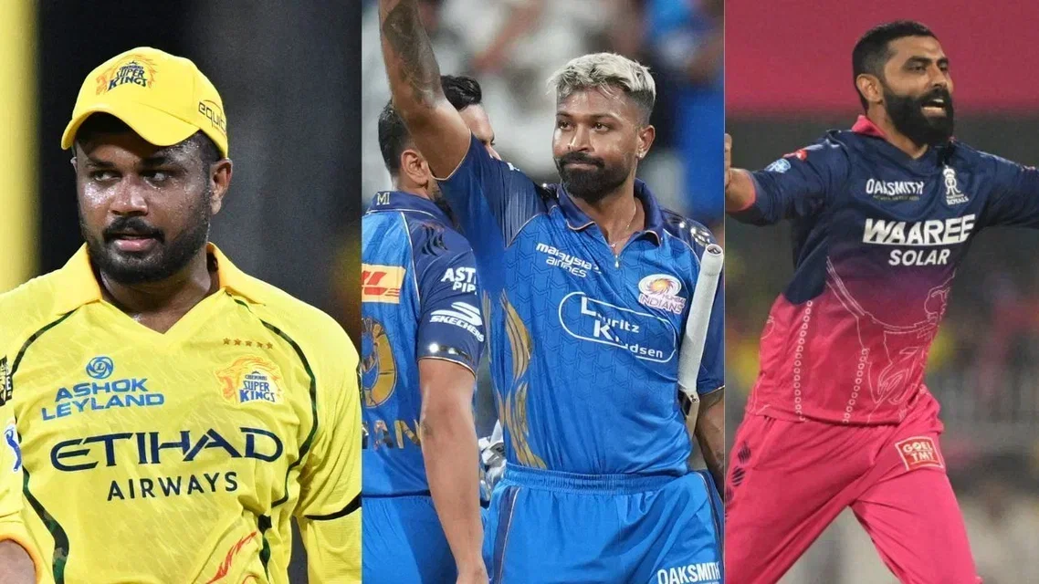 Sanju Samson, Hardik Pandya and Ravindra Jadeja [Source: AFP]