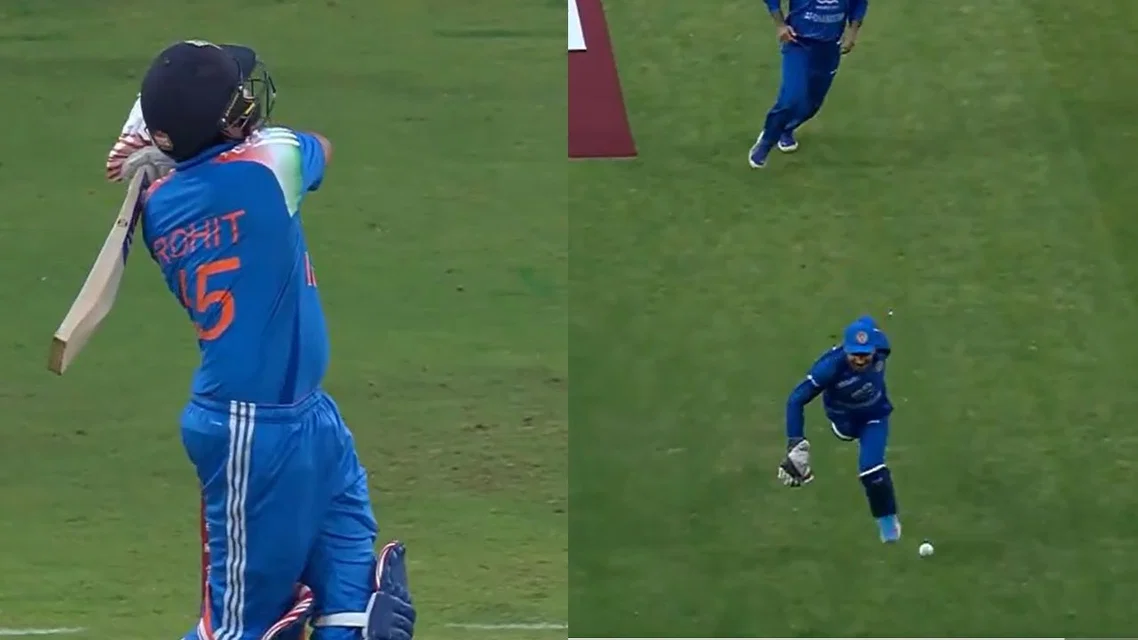 Rohit Sharma and Rahmanullah Gurbaz [Source: screengrab]