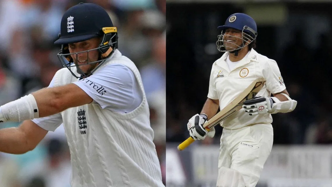 Joe Root and Sachin Tendulkar - (Source: AFP)