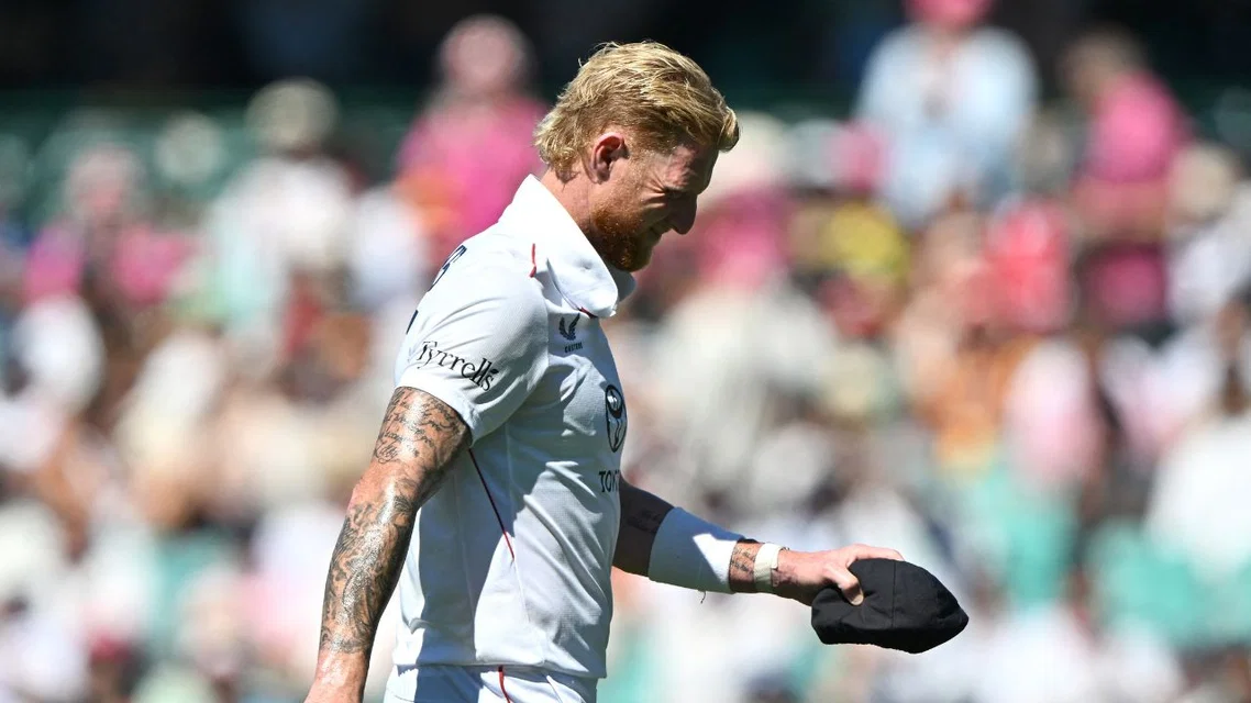 Ben Stokes in pain (Source: AFP Photos)
