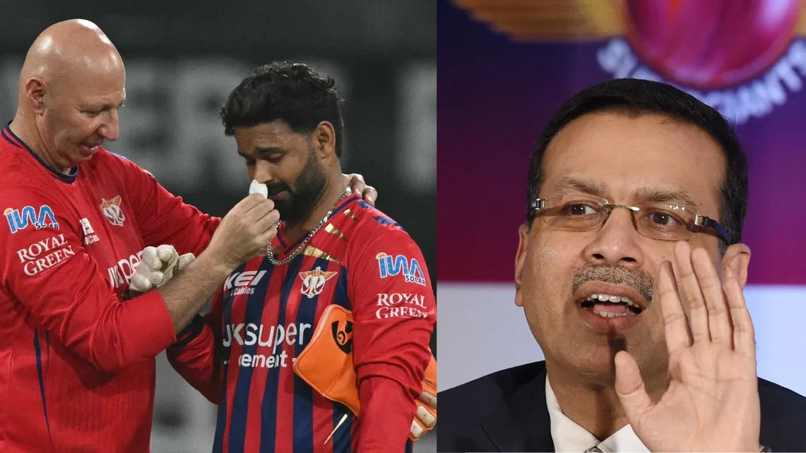 Rishabh Pant and Sanjiv Goenka (Source: AFP)