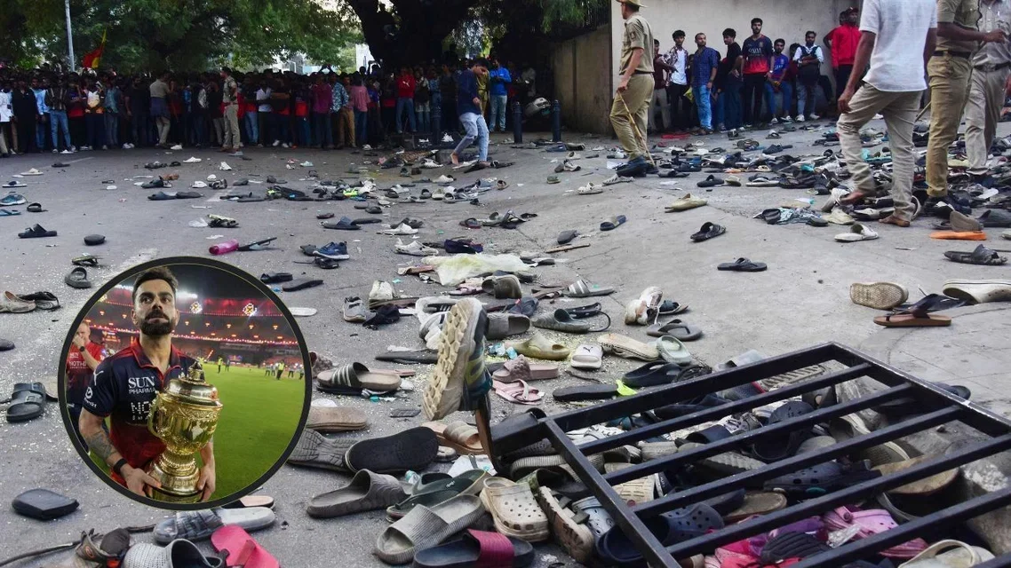 A glimpse of what happened outside Chinnaswamy Stadium (Source: AFP Photos)