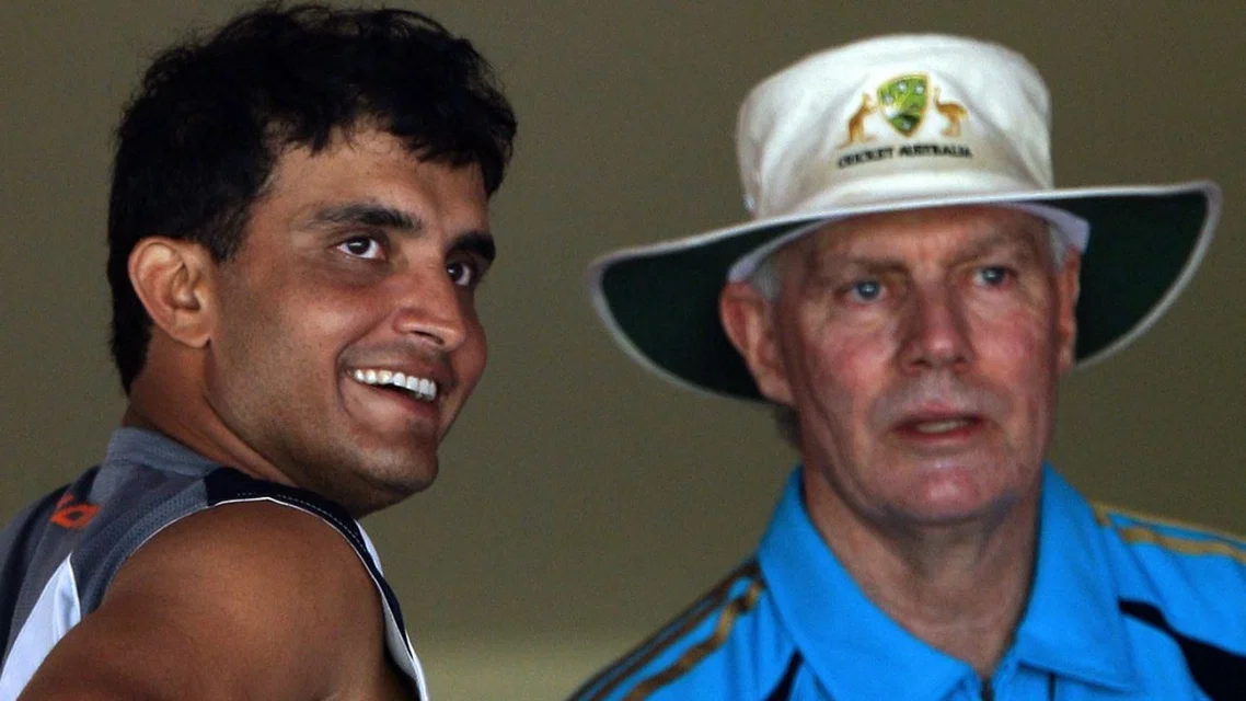 Sourav Ganguly and Greg Chappell [Source: AFP]
