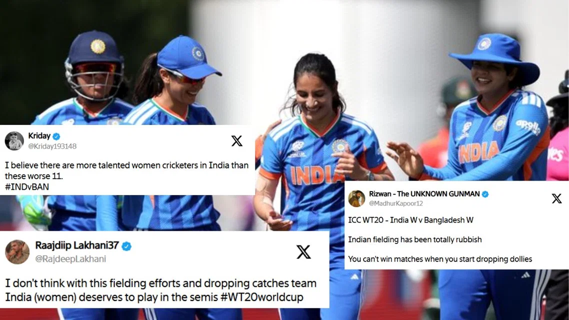 India Women dropped multiple catches vs BAN-W [Source: X]