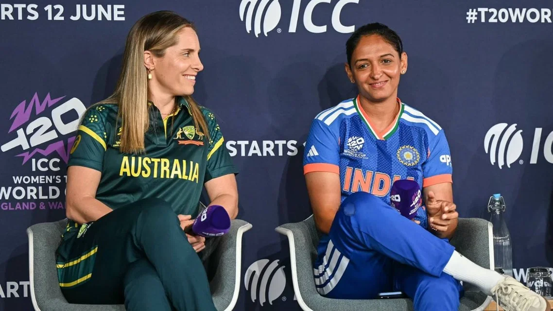 India Captain Harmanpreet Kaur & Australia Captain Sophie Molineux (Source: AFP Photos)