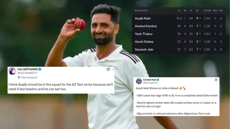 “Making Selectors Sweat”: India Fans Hail Auqib Nabi Spell Vs SL A On ‘Dead Wicket’