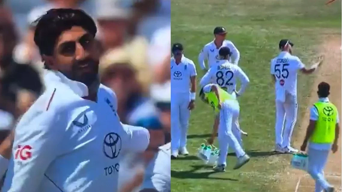 Shoaib Bashir and other England players [Source: screengrab]