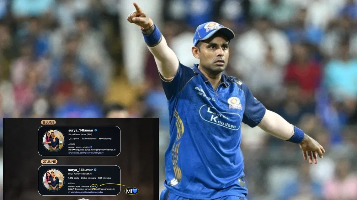 Suryakumar Yadav's action reveals his MI future [Source: AFP, @Crex_live]
