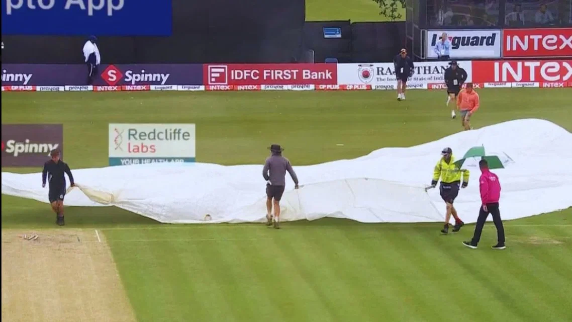 Rain arrives in Belfast during IND Vs IRE T20I [Source: Screengrab/SonyLiv]
