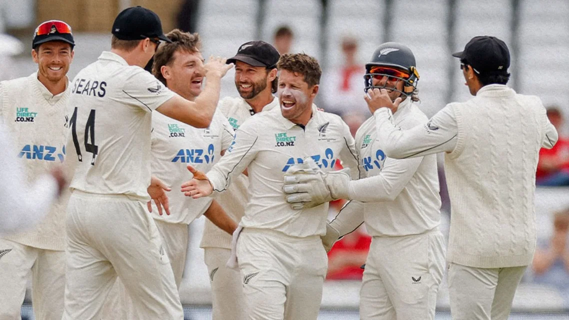 New Zealand cricket team after England win [Source: X]