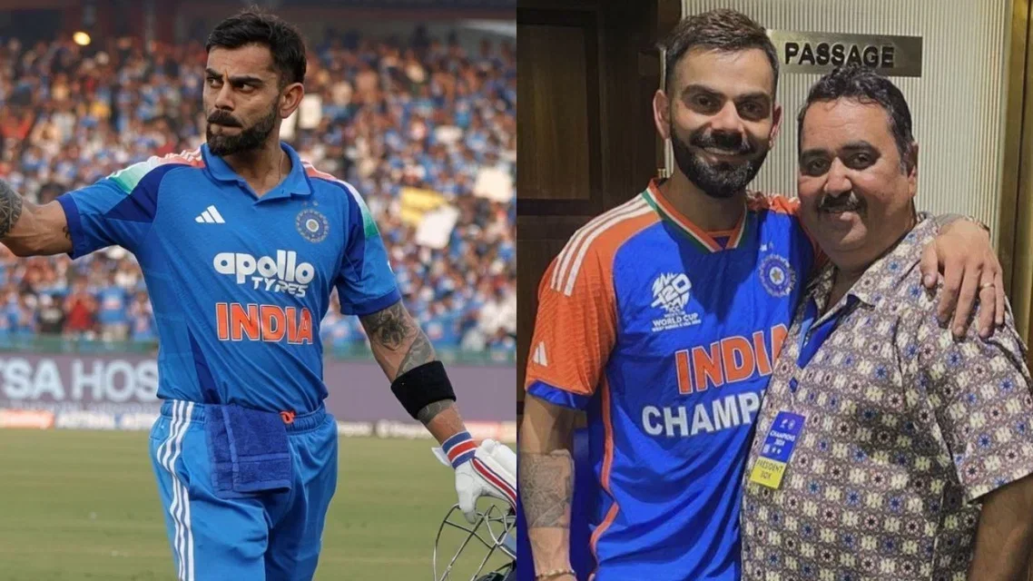 Virat Kohli and his childhood coach Rajkumar Sharma [Source: X]