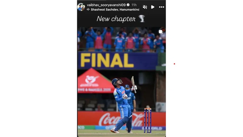 Vaibhav Sooryavanshi's latest story [Source: Vaibhav Sooryavanshi Instagram]