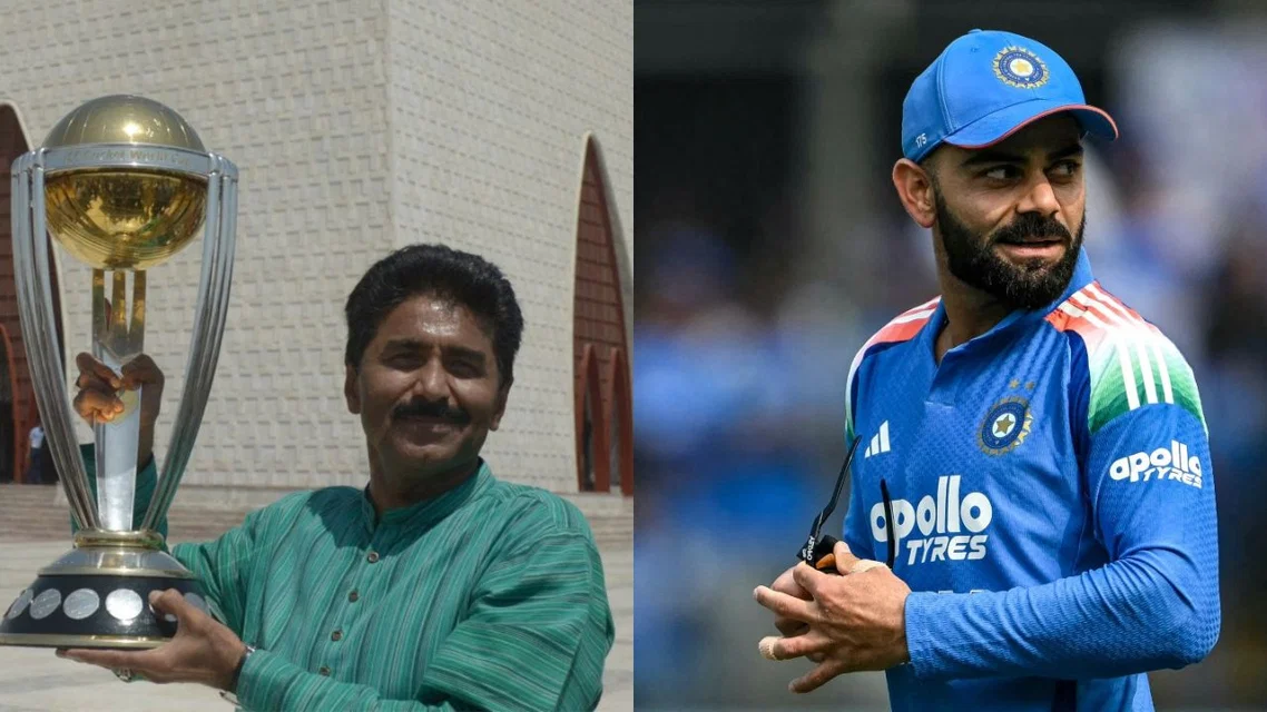 Javed Miandad and Virat Kohli - (Source: AFP)