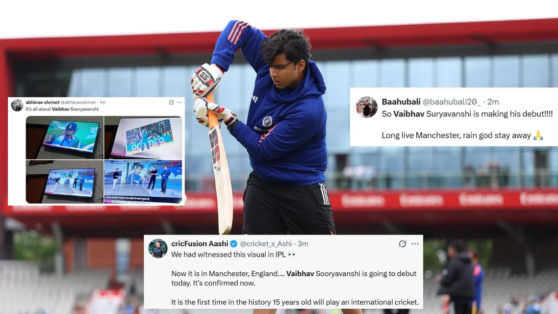 Vaibhav Sooryavanshi practising ahead of IND vs ENG 2nd T20I [Source: X]