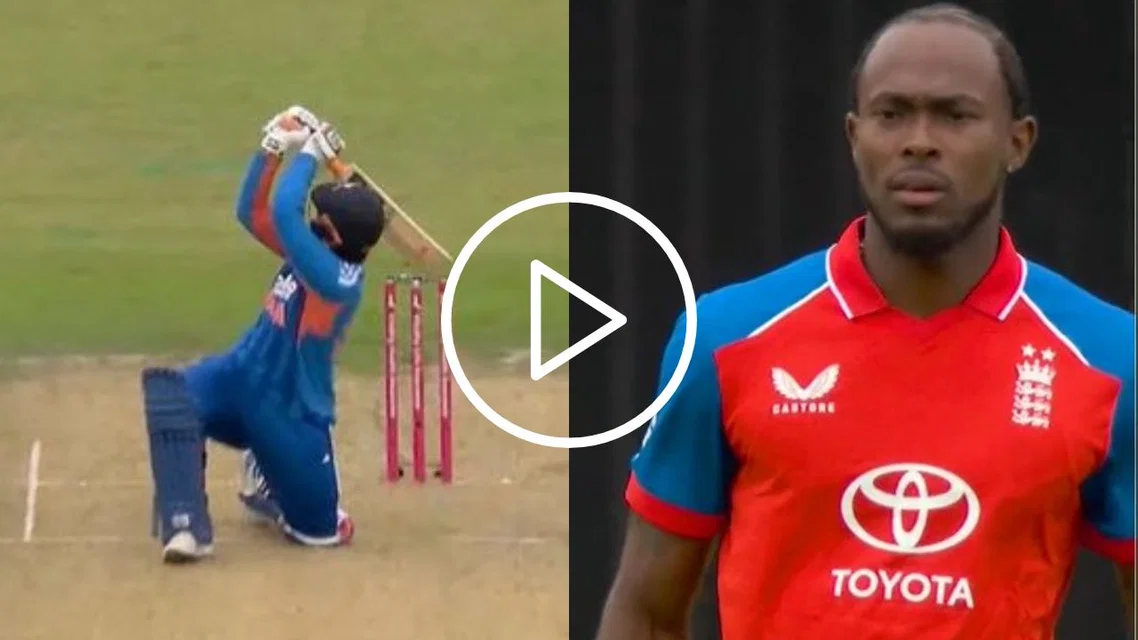 Vaibhav Sooryavanshi six vs Jofra Archer - (Source: ScreenGrab/X.com)