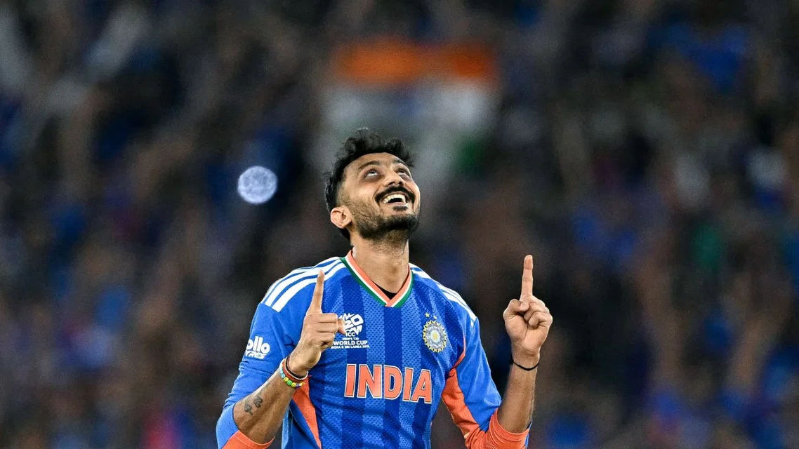 Axar Patel completes 100 T20I wickets for India | Source - AFP