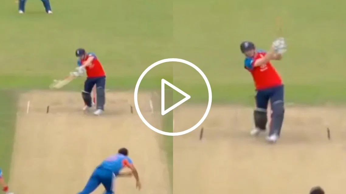 Harry Brook overpowers Arshdeep Singh in IND vs ENG 2nd T20I [Source: X]