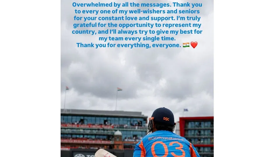 Vaibhav Sooryavanshi's Instagram Post (Source: Instagram)