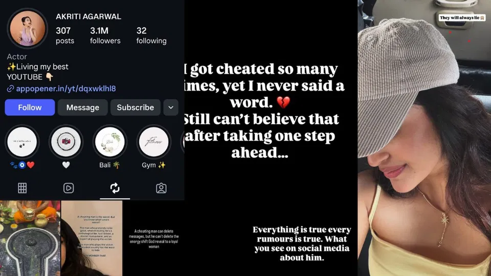Akriti Agarwal's Cryptic Posts (Instagram)