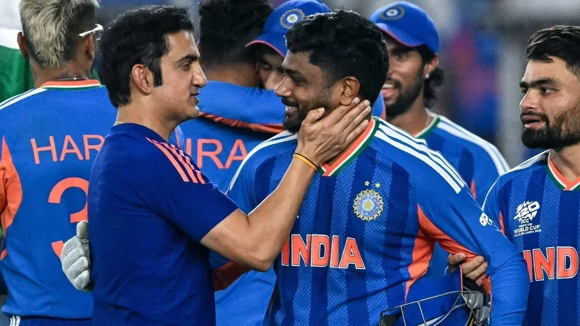 Sanju Samson Gautam Gambhir. Image Credits: AFP