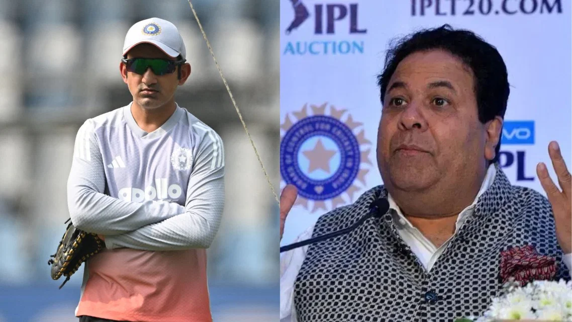 Gautam Gambhir and Rajeev Shukla (Source: AFP)