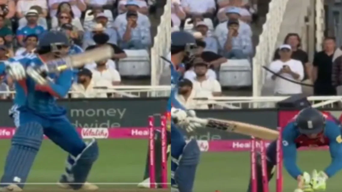 Tilak Varma's stumping dismissal causes controversy [Source: AFP]