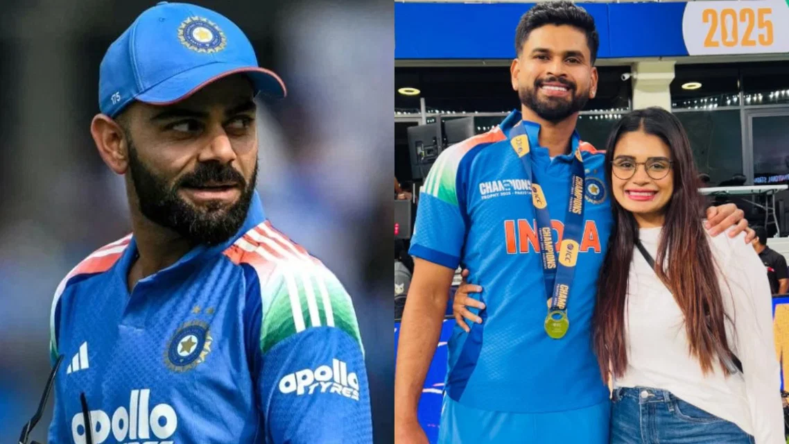 Virat Kohli and Shreyas Iyer and Shresta Iyer [Source: AFP and Instagram]