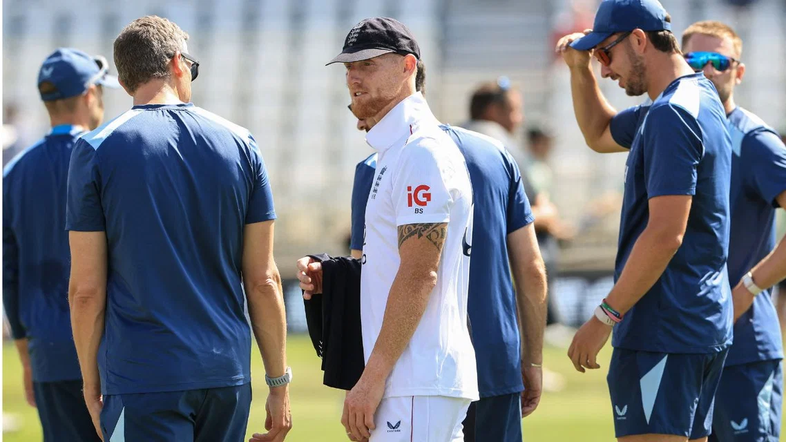 Ben Stokes during ENG vs NZ Trent Bridge Test | PC- AFP