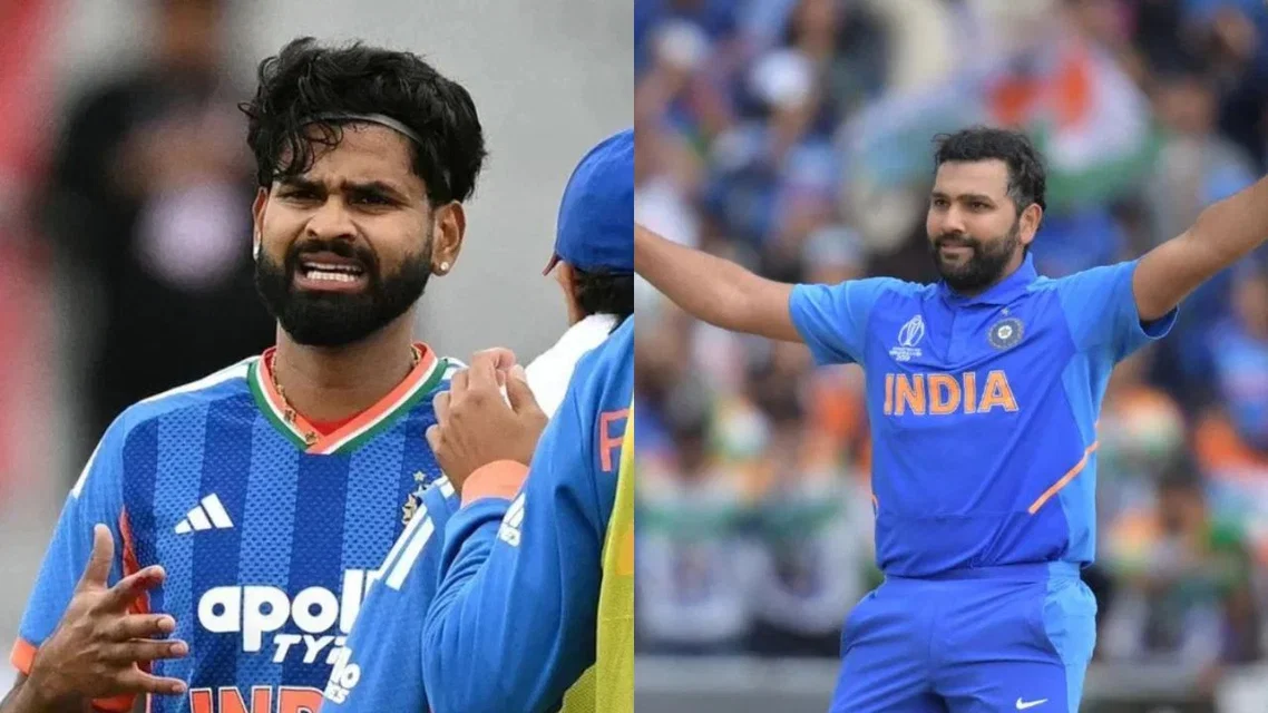 Shreyas Iyer and Rohit Sharma [Source: AFP]