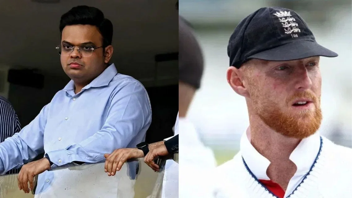 Jay Shah and Ben Stokes (Source: AFP)
