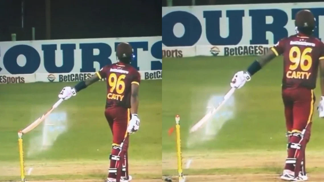 Keacy Carty hit wicket in the match [Source: X]