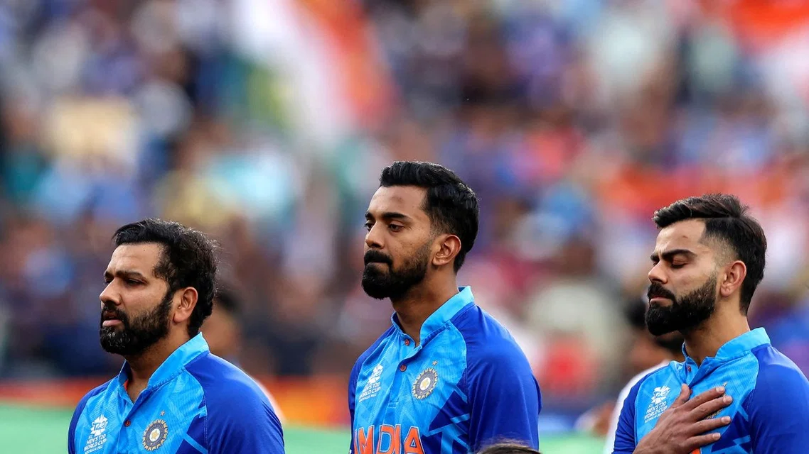 Rohit Sharma, Virat Kohli, KL Rahul in frame | Source- AFP&nbsp;