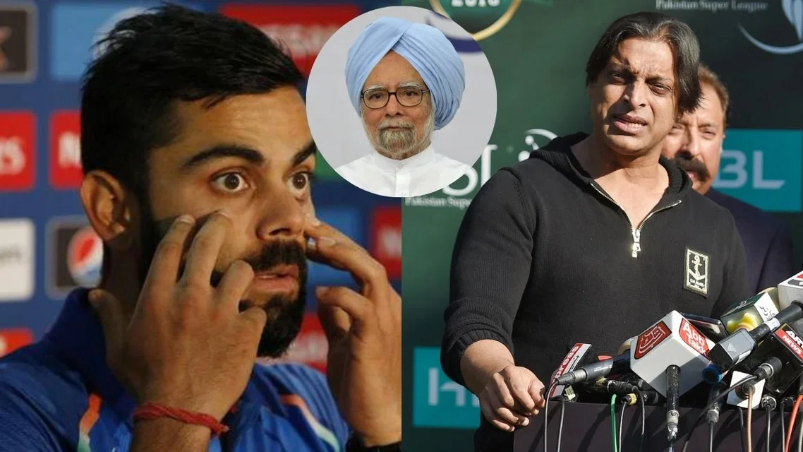 Virat Kohli Shoaib Akhtar Manmohan Singh. Image Credits: AFP/X
