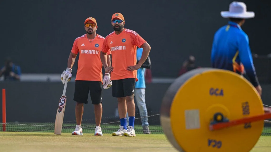 T Dilip with Rohit Sharma [Source: AFP]